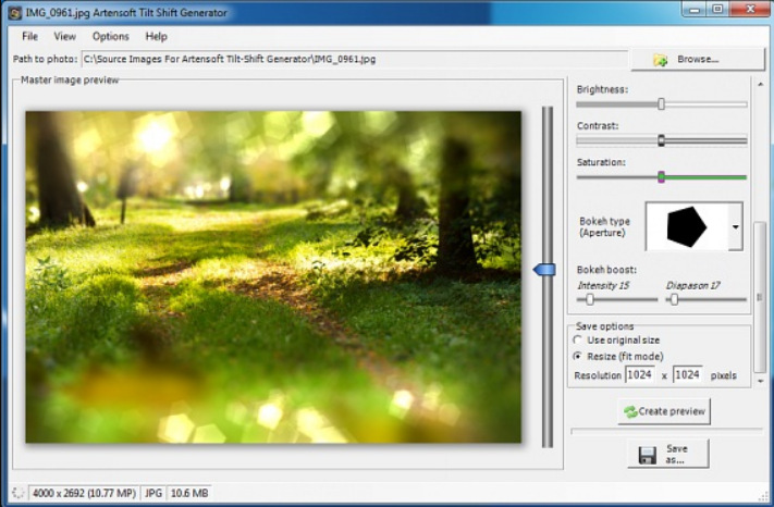 Artensoft Tilt-Shift Generator Free Download